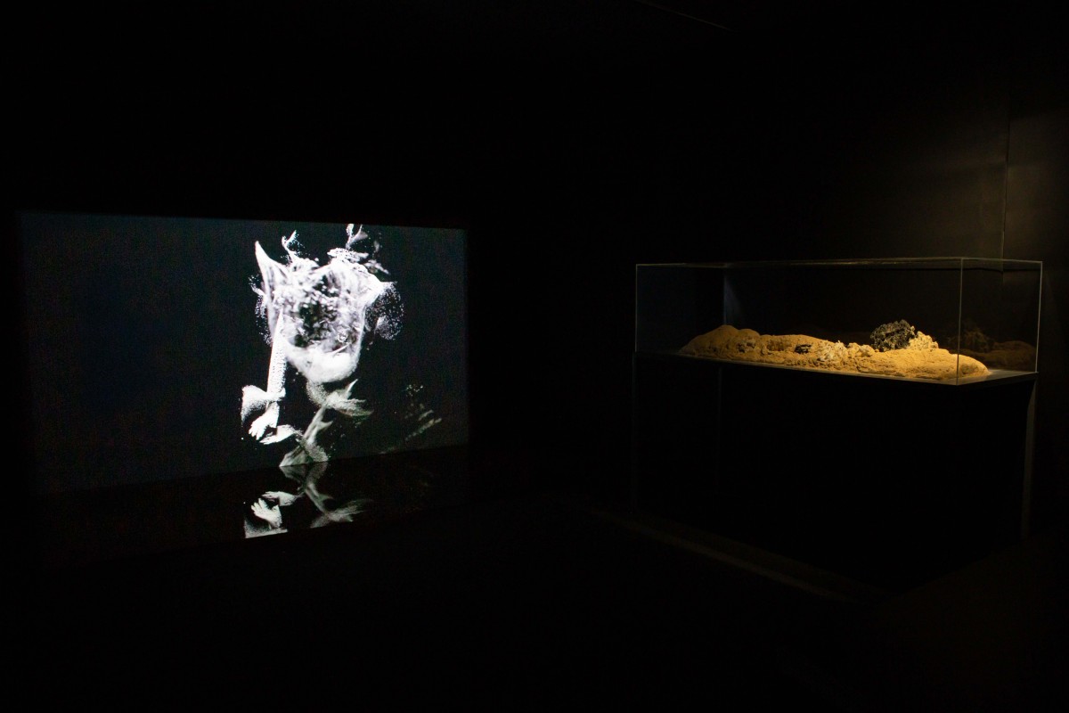 Asad Khan & Patricia Wu Wu, 'THE DUST [N]FORCER', 2019. Video installation, Trading Zone, 2019. Image courtesy Talbot Rice Gallery, The University of Edinburgh.