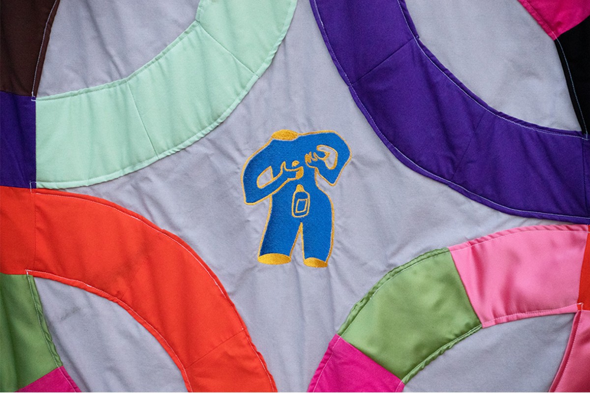 close up photograph on an embroidery work by Eothen Stearn