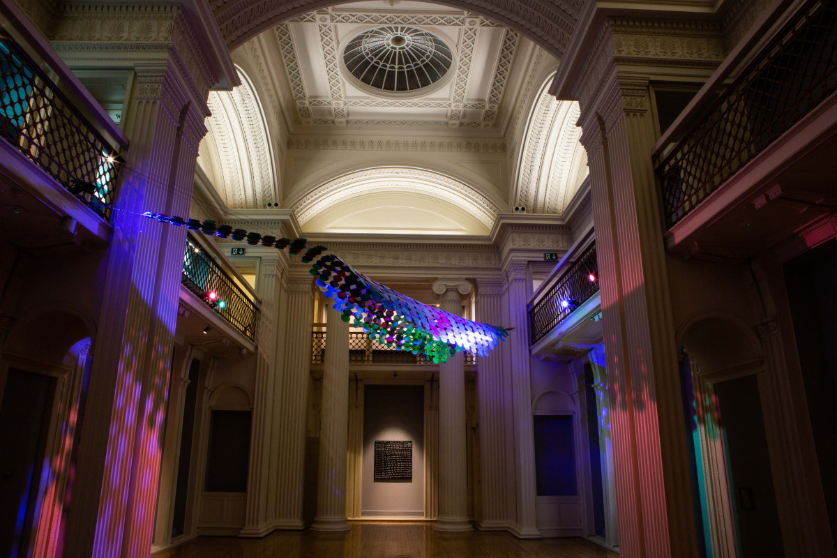 Large georgina gallery with plastic suspended sculpture 