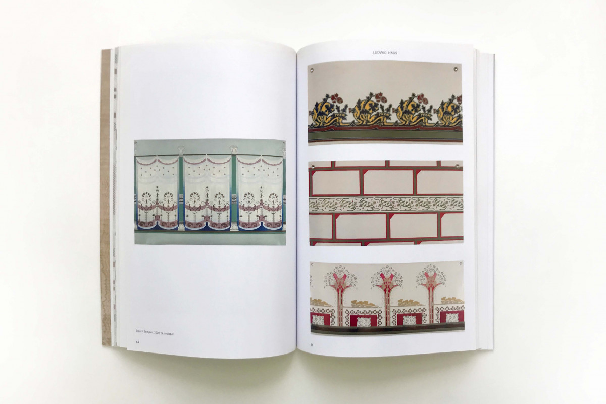 Inside look of page spread, fabric patterns