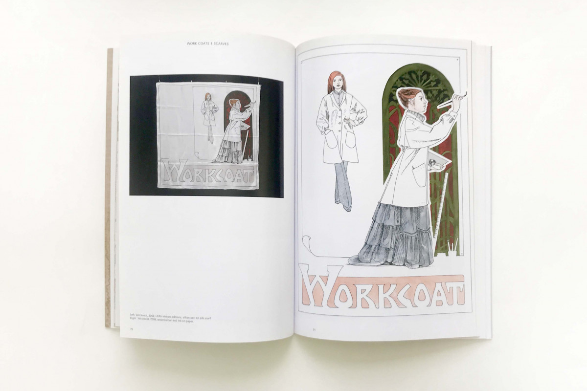 inside look of page spread with drawings