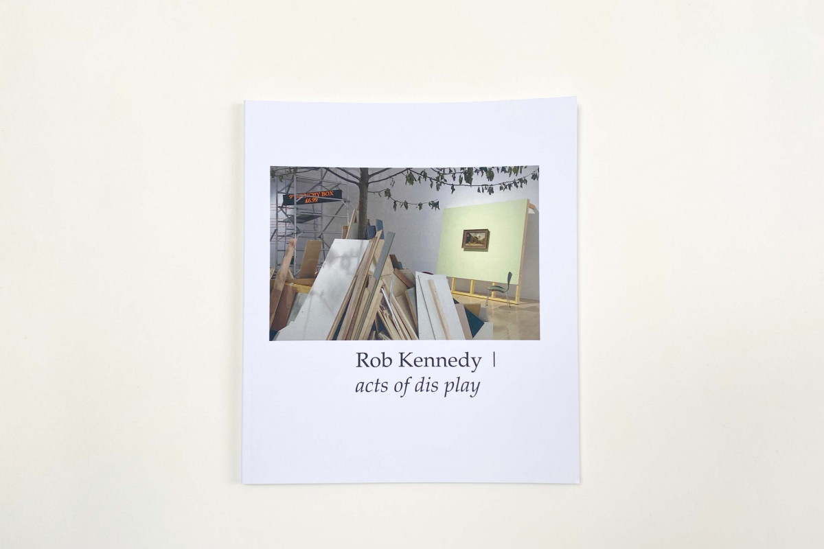 Front cover of Rob Kennedy's catalogue, white, with featured work as image