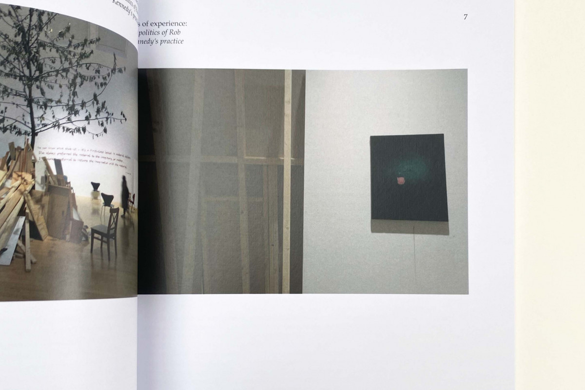 Image of Kennedy's work over two page spread