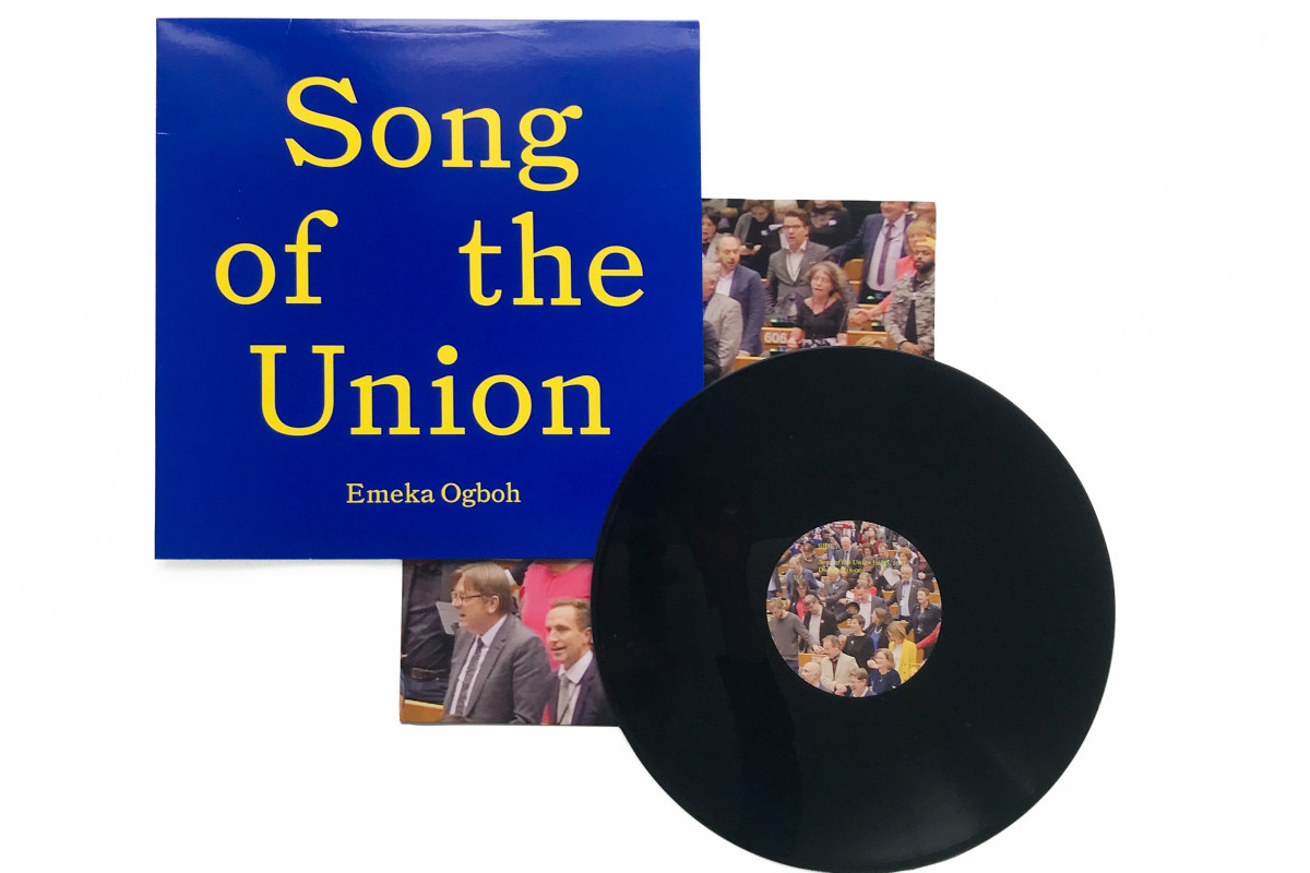 Vinyl record with sleeves, entitled "Song of the Union" against white background