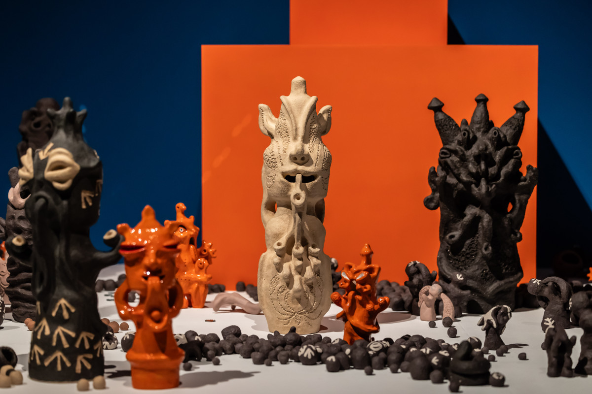 Mai Nguyễn-Long, 'Vomit Girl: Grounding', 2025, 'The Children are Now', exhibition view, Talbot Rice Gallery, the University of Edinburgh. Photo: Sally Jubb