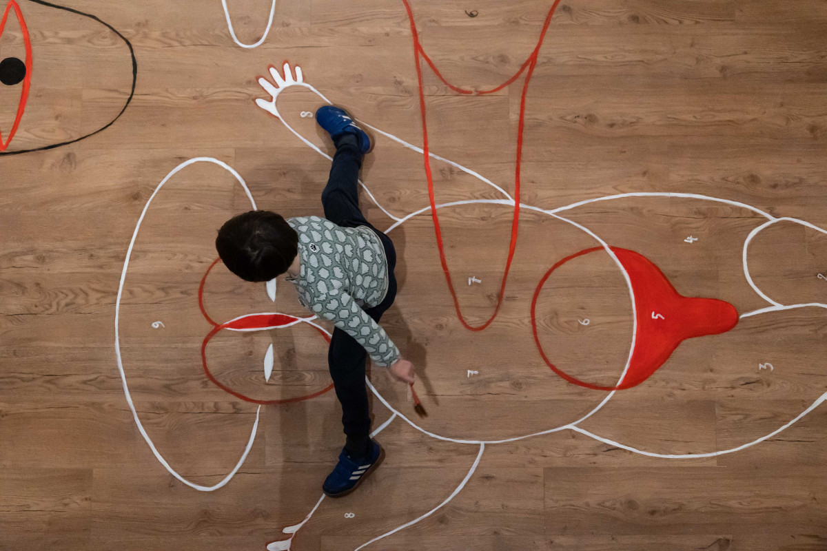 Adéla Součková, 'hopscotch', 2025, 'The Children are Now', exhibition view, Talbot Rice Gallery, the University of Edinburgh. Photo: Sally Jubb