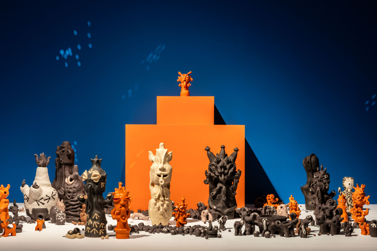 Mai Nguyễn-Long, 'Vomit Girl: Grounding', 2025, 'The Children are Now', exhibition view, Talbot Rice Gallery, the University of Edinburgh. Photo: Sally Jubb