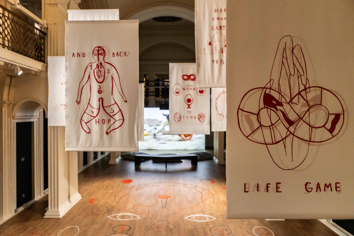 Adéla Součková, 'hopscotch', 2025, 'The Children are Now', exhibition view, Talbot Rice Gallery, the University of Edinburgh. Photo: Sally Jubb