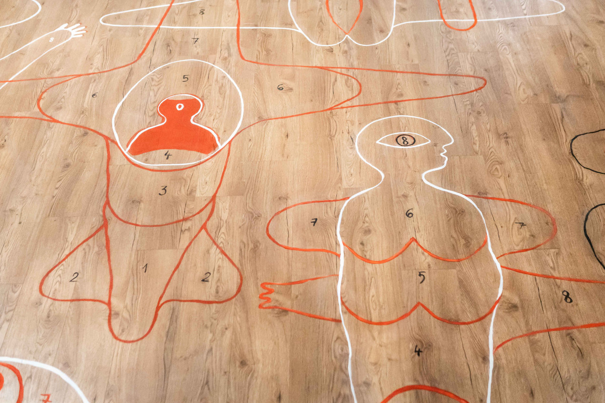 Adéla Součková, 'hopscotch', 2025, 'The Children are Now', exhibition view, Talbot Rice Gallery, the University of Edinburgh. Photo: Sally Jubb