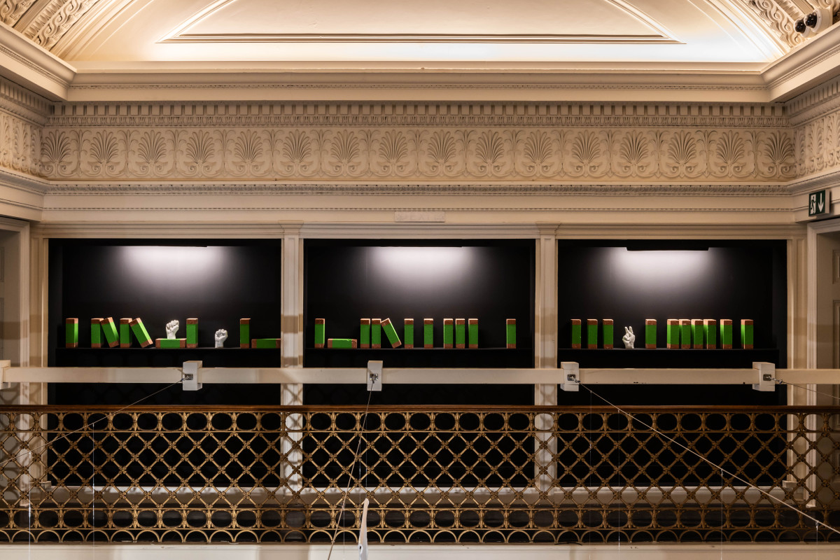 Kemang Wa Lehulere, 'Black Beauty (after Anna Sewell)', 2025, 'The Children are Now', exhibition view, Talbot Rice Gallery, the University of Edinburgh. Photo: Sally Jubb