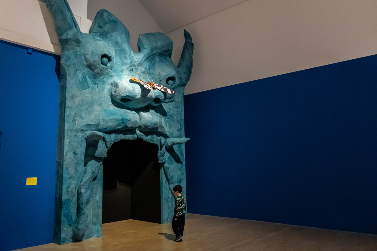 Monster Chetwynd, 'Hell Mouth 5', 2025, 'The Children are Now', exhibition view, Talbot Rice Gallery, the University of Edinburgh. Photo: Sally Jubb