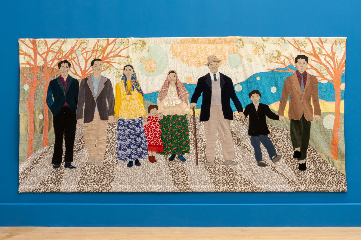 Małgorzata Mirga-Tas, We won’t stay silent any longer, 2026. Part of The dead don’t go until we do, 2026. Exhibition view, Talbot Rice Gallery, the University of Edinburgh. Photo: Sally Jubb