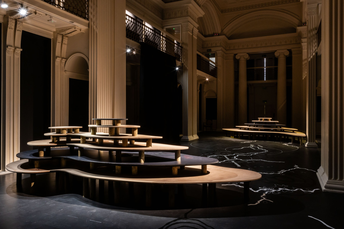 MADEYOULOOK, Mafolofolo, 2022 – ongoing. Part of The dead don’t go until we do, 2026. Exhibition view, Talbot Rice Gallery, the University of Edinburgh. Photo: Sally Jubb