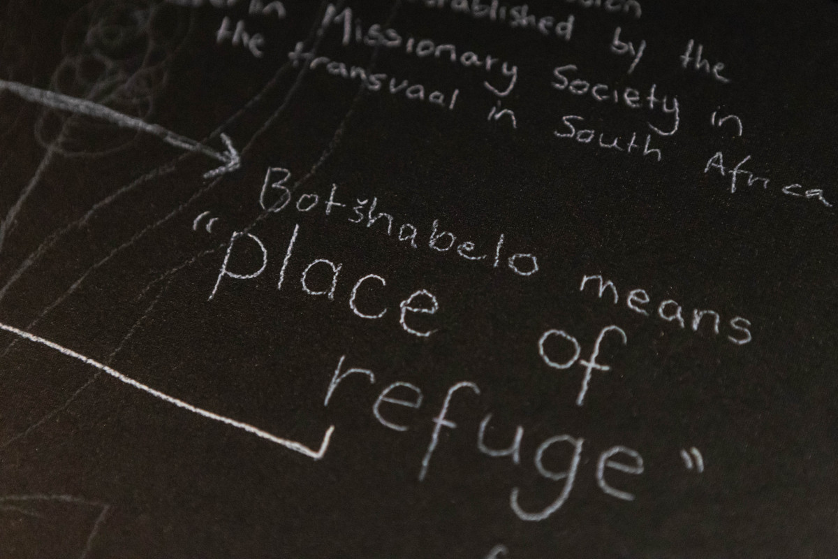 MADEYOULOOK, Mafolofolo, 2022 – ongoing. Part of The dead don’t go until we do, 2026. Exhibition view, Talbot Rice Gallery, the University of Edinburgh. Photo: Sally Jubb