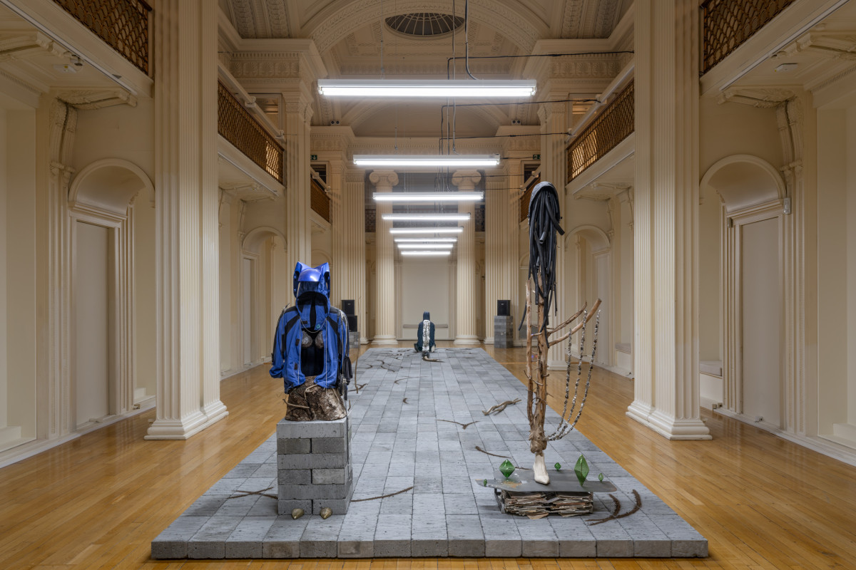 Exhibition view, Anne Hardy, Feelings, Talbot Rice Gallery, the University of Edinburgh. Installation with lighting that responds to meteorological data, and quadraphonic audio (6:30 mins looped with 1 minute pause) © Anne Hardy, Photo: Angus Mill
