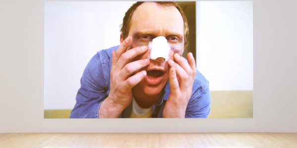 Stephen Sutcliffe, 'Sex Symbols in Sandwich Signs', 2017. Installation view. Image courtesy Talbot Rice Gallery, The University of Edinburgh.