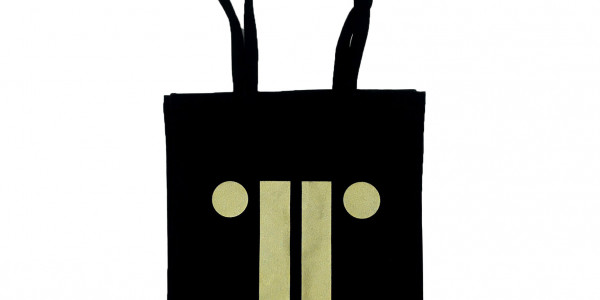 Black bag with TRG logo in gold against white background