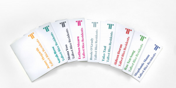 Nine artist guides with individual names in different colours against white background
