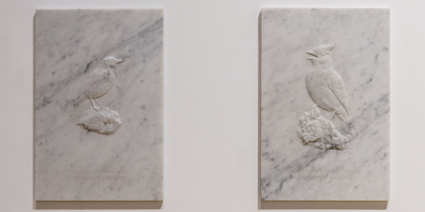 Birds carved in marble 